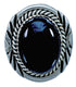 Native American Onyx And Sterling Silver Ring Size 7 BX116053